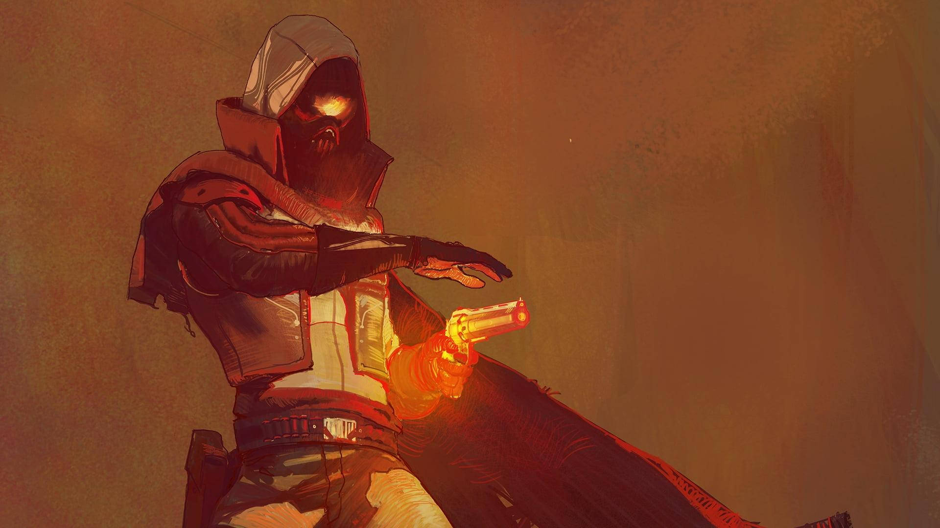 Cayde 6, red cape, glowing eyes, Full HD Desktop Wallpaper