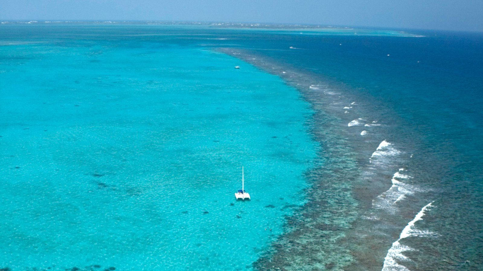 Cayman Island, sailboat, crystal turquoise waters, HD Desktop Wallpaper