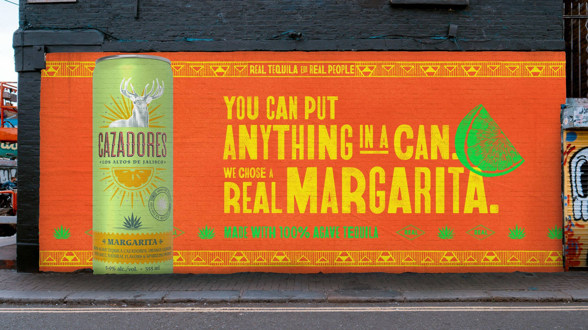 Cazadores Tequila, margarita, vibrant orange mural, Full HD Desktop Wallpaper