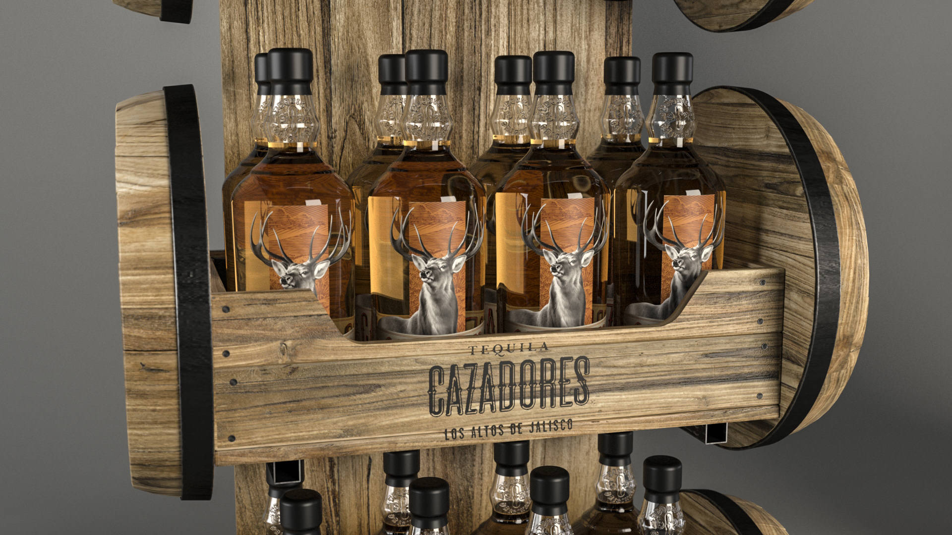 Cazadores Tequila, deer head labels, amber tequila bottles, Full HD Desktop Wallpaper