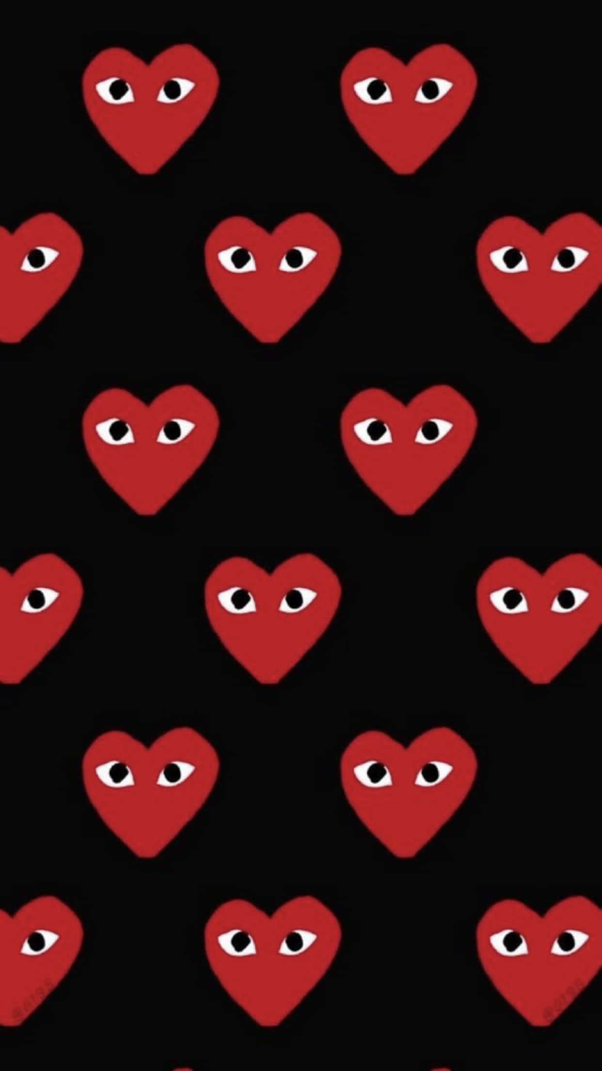 Cdg Play, red hearts, eyes, Full HD Phone Wallpaper