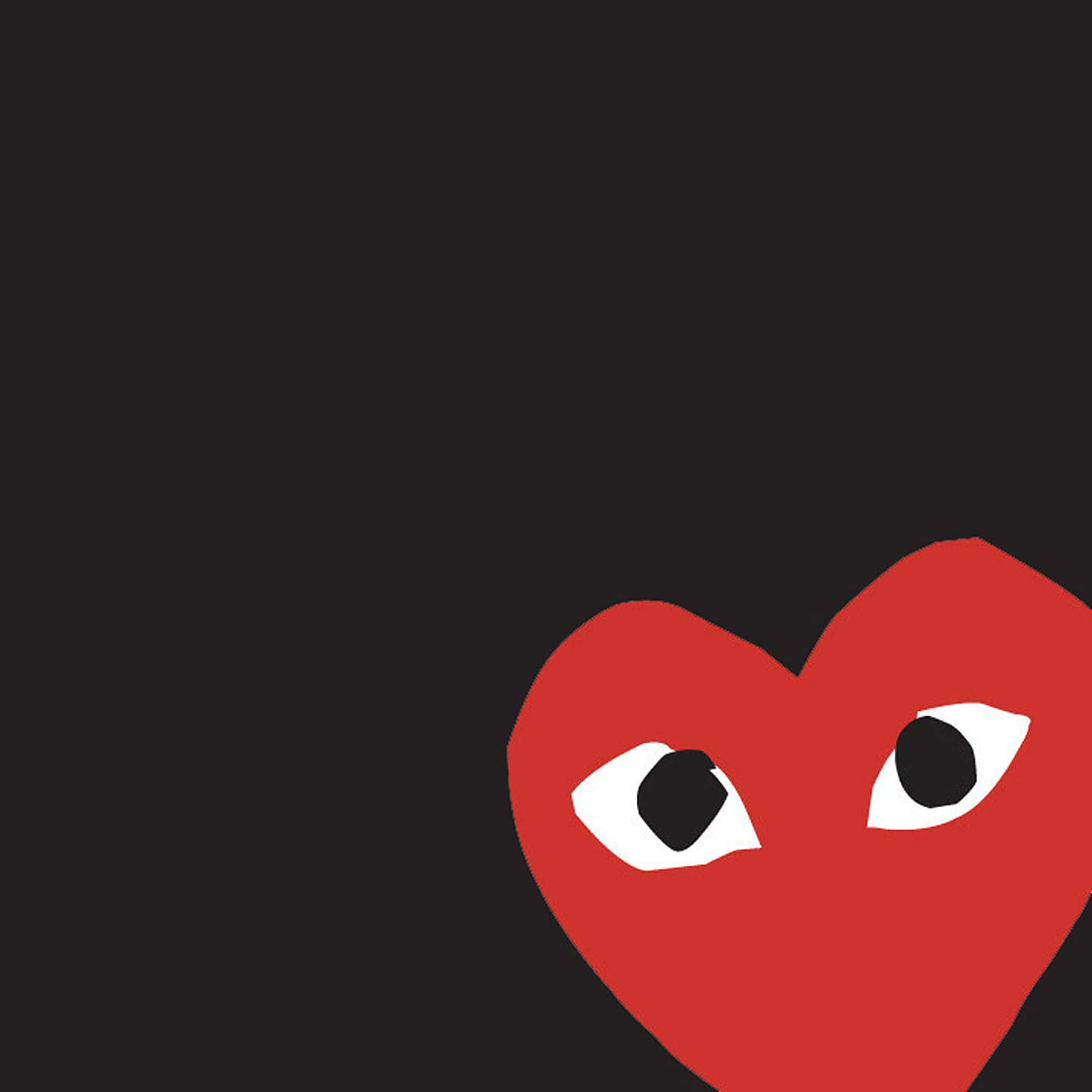 Cdg Play, red heart, white eyes, Full HD Desktop Wallpaper