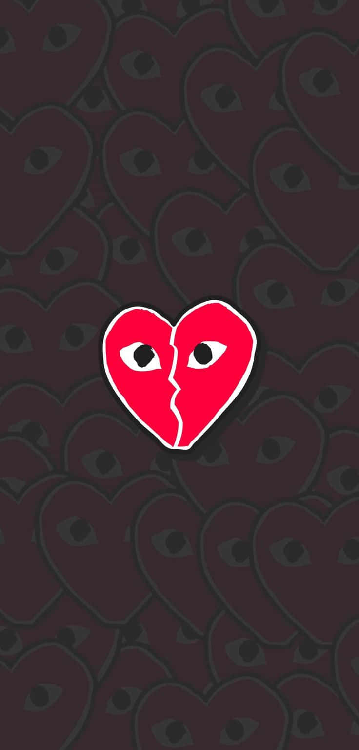 Cdg Play, red heart, eyes, HD Phone Wallpaper