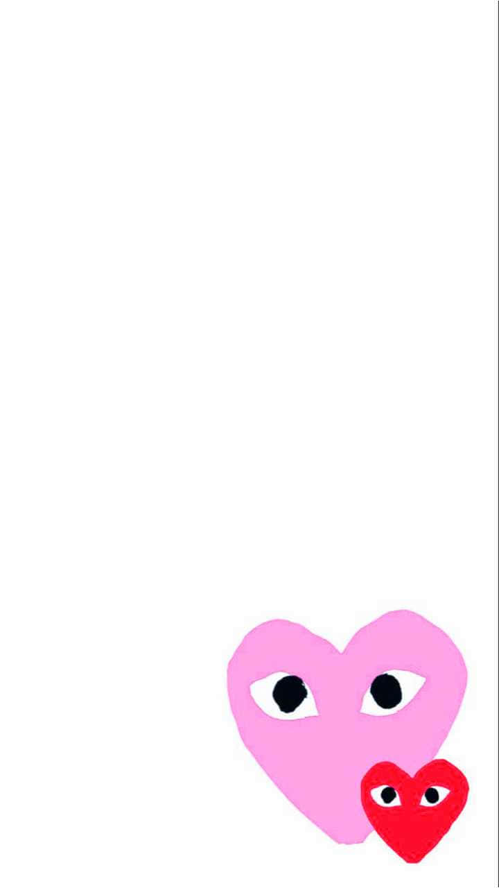 CDG Play, cartoon hearts, eyes, HD Phone Wallpaper
