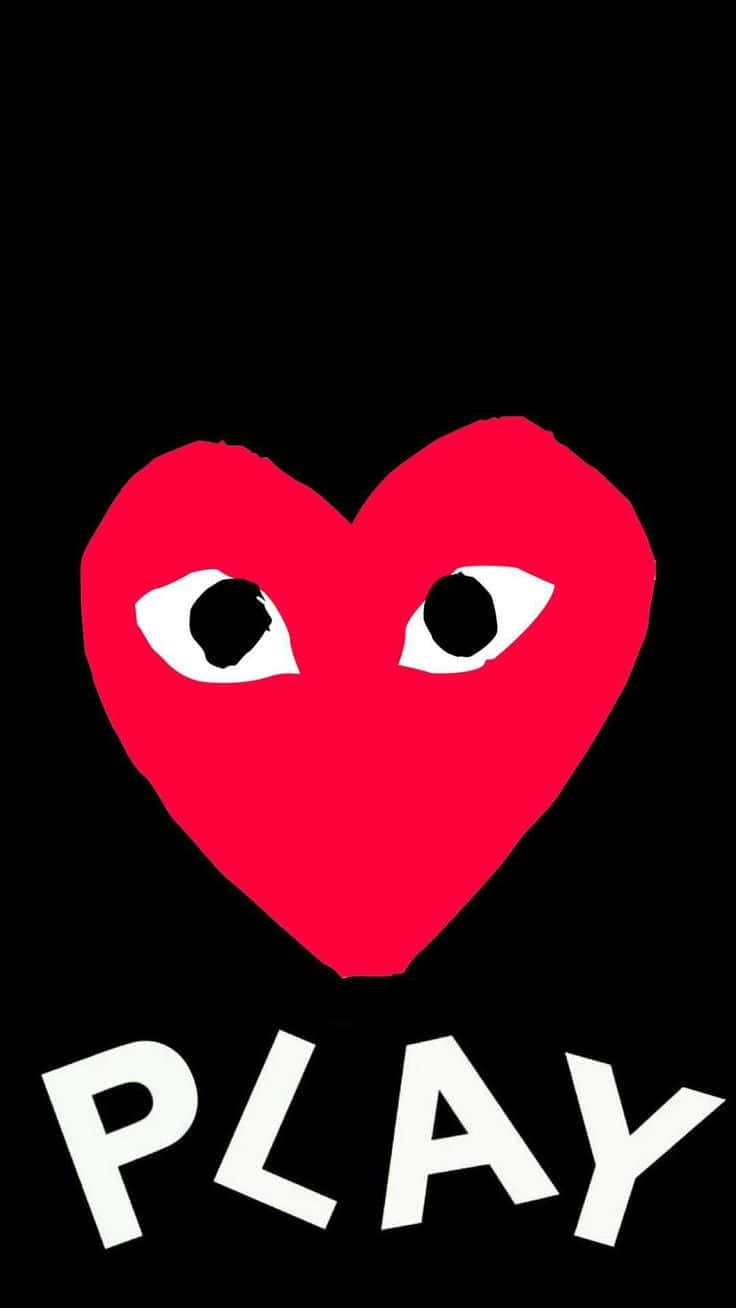 Cdg Play, red heart, cartoon eyes, HD Phone Wallpaper