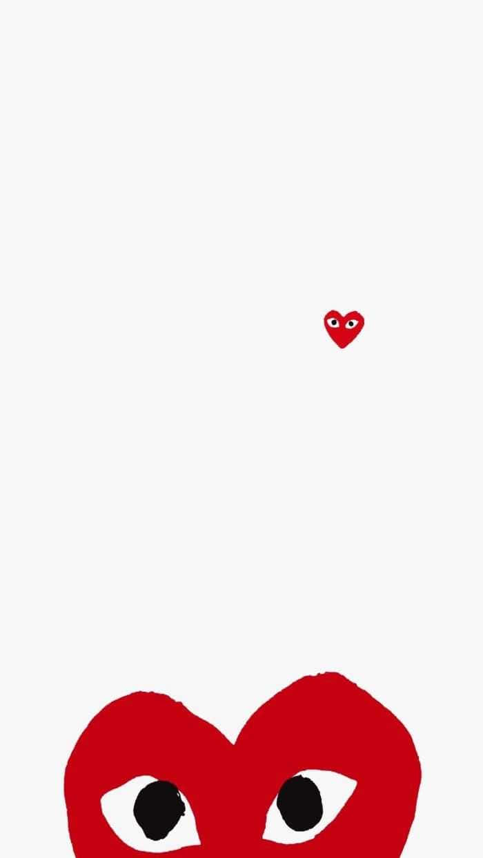 CDG Play, red heart, eyes, SD Phone Wallpaper