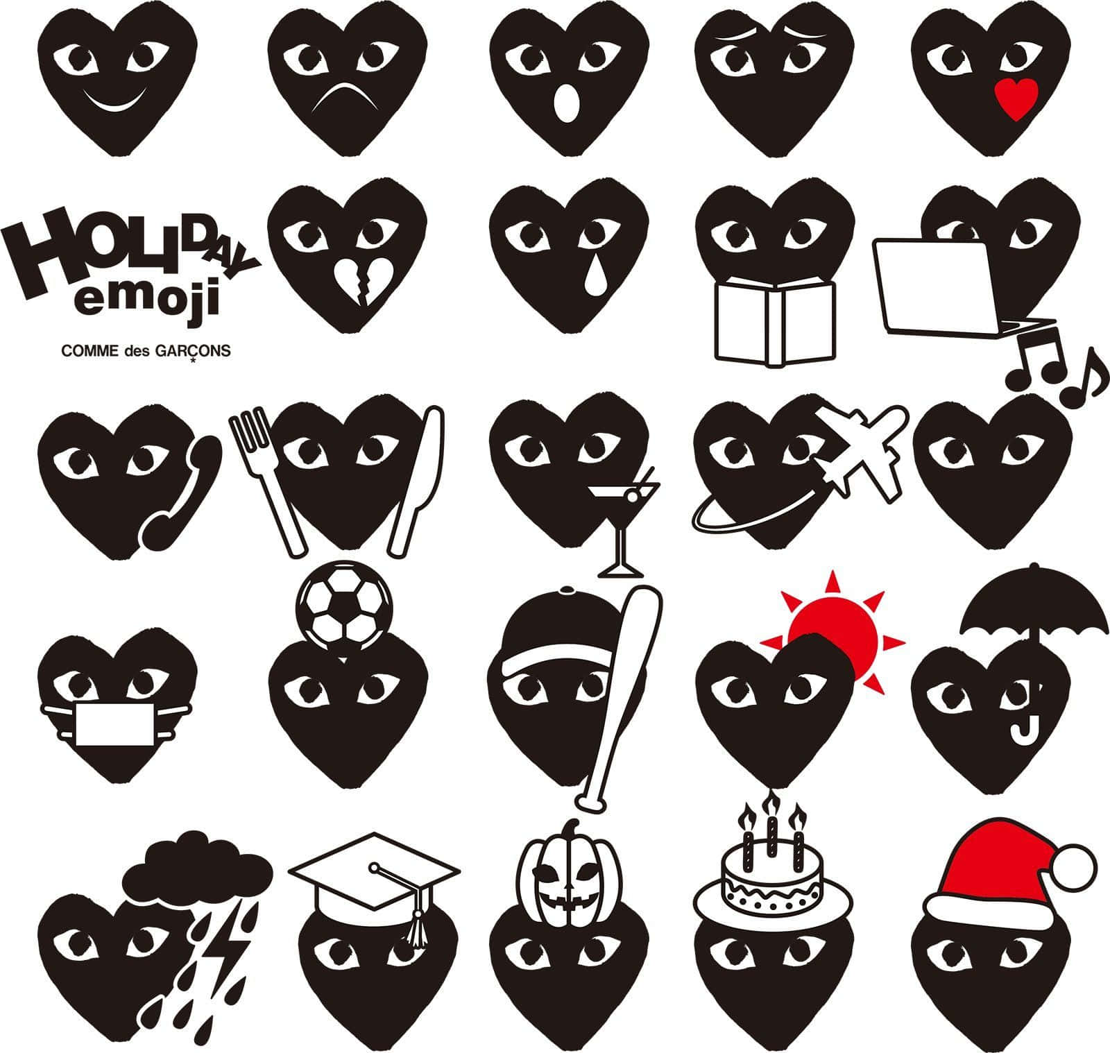 CDG Play, black heart emojis, eyes, HD Desktop Wallpaper
