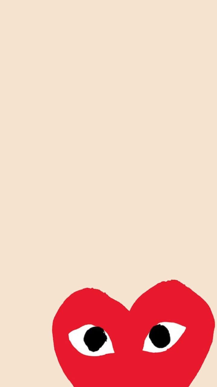 Cdg Play, red heart, black eyes, HD Phone Wallpaper