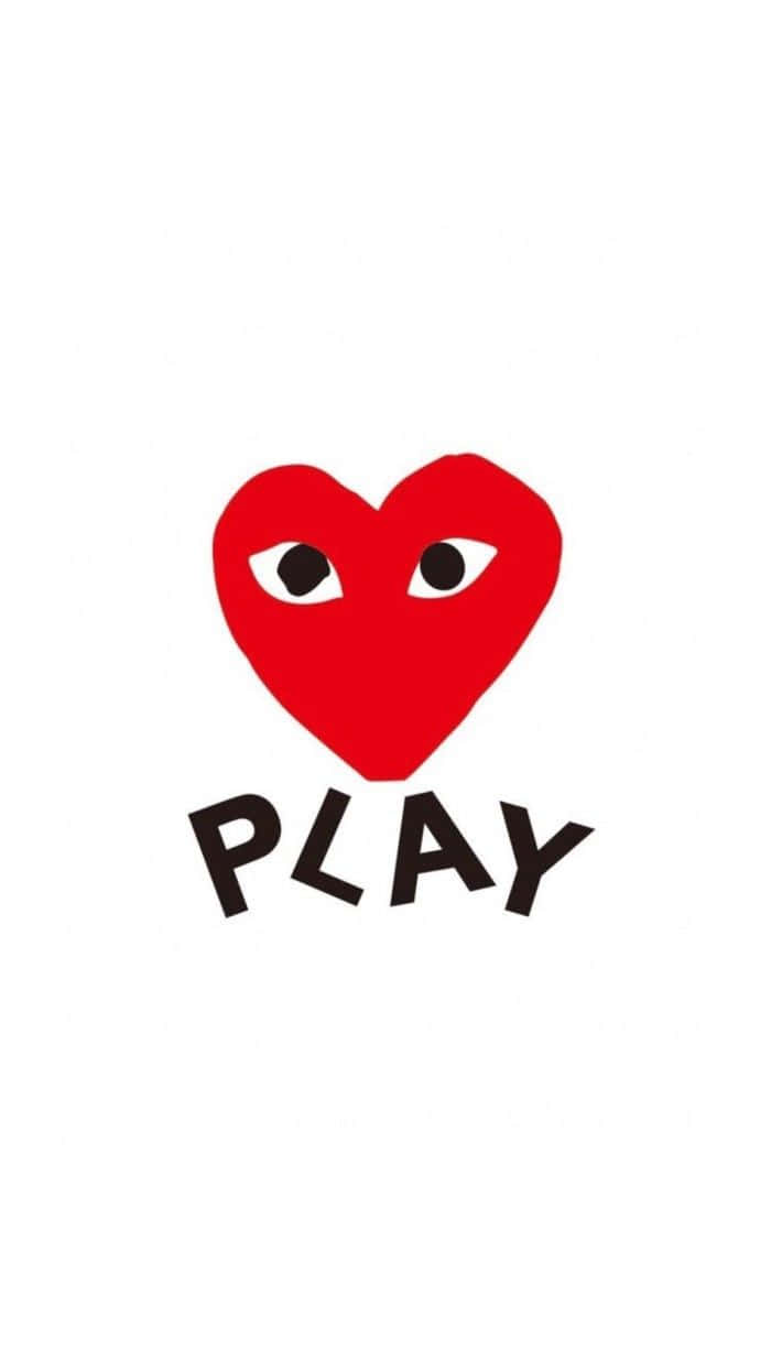 Cdg Play, bold red heart, cartoon eyes, SD Phone Wallpaper