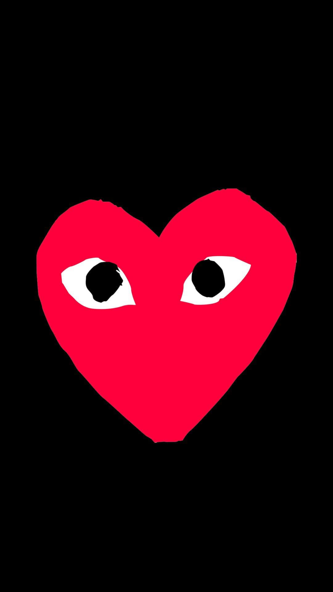 Cdg Play, bold red heart, cartoon eyes, Full HD Phone Wallpaper