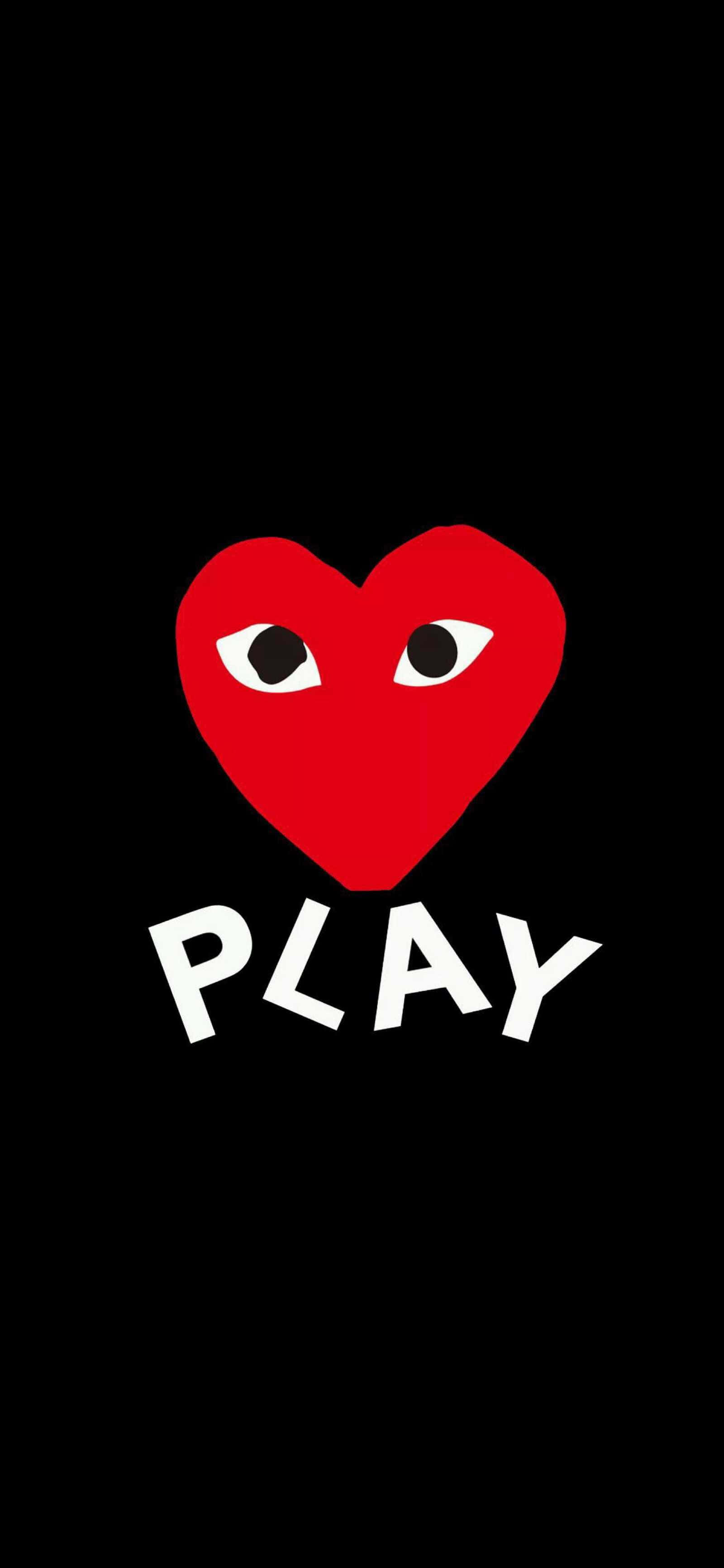 Cdg Play, black, bold red heart, 2K Phone Wallpaper