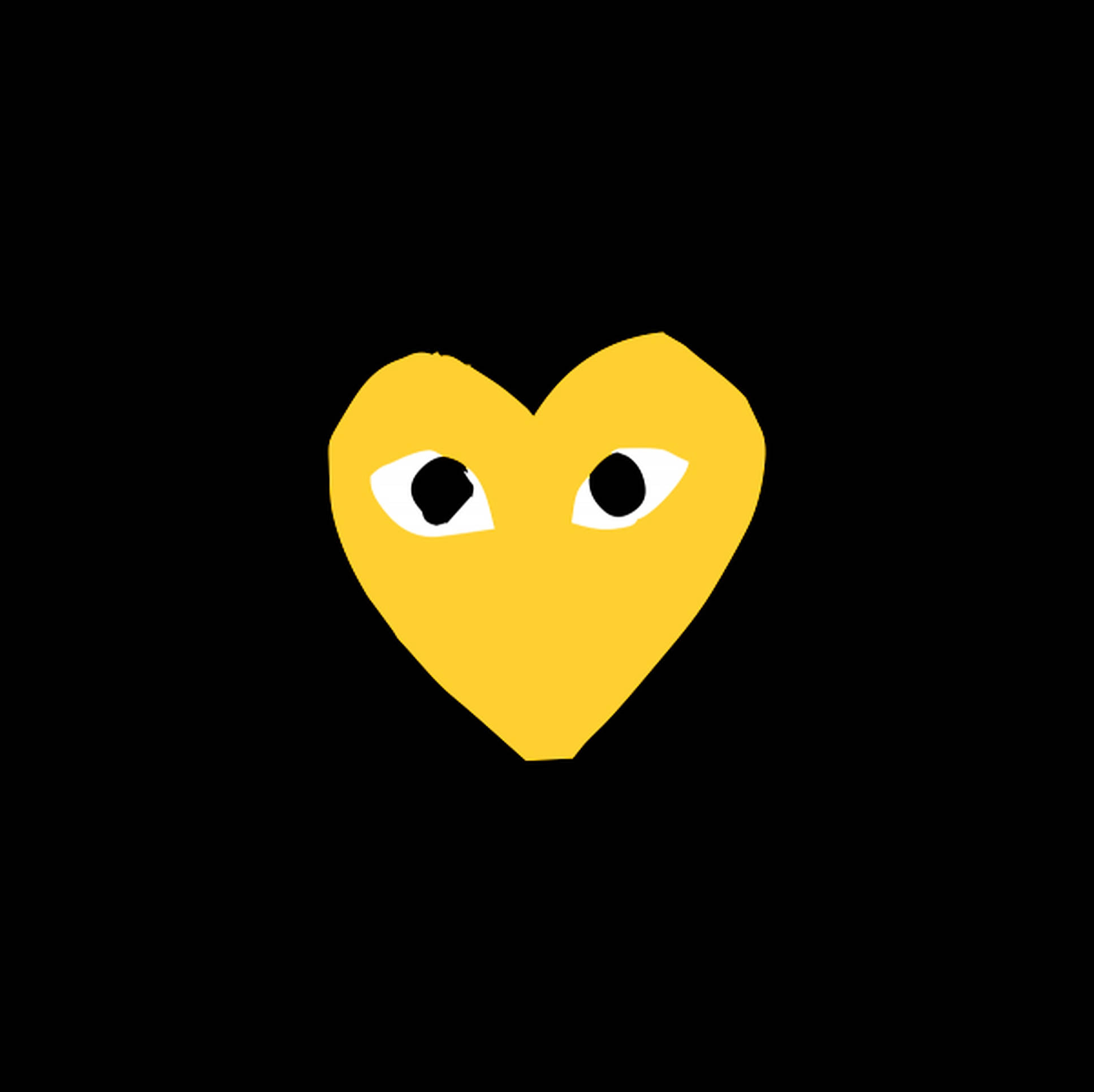 CDG, yellow heart, white eyes, Full HD Desktop Wallpaper