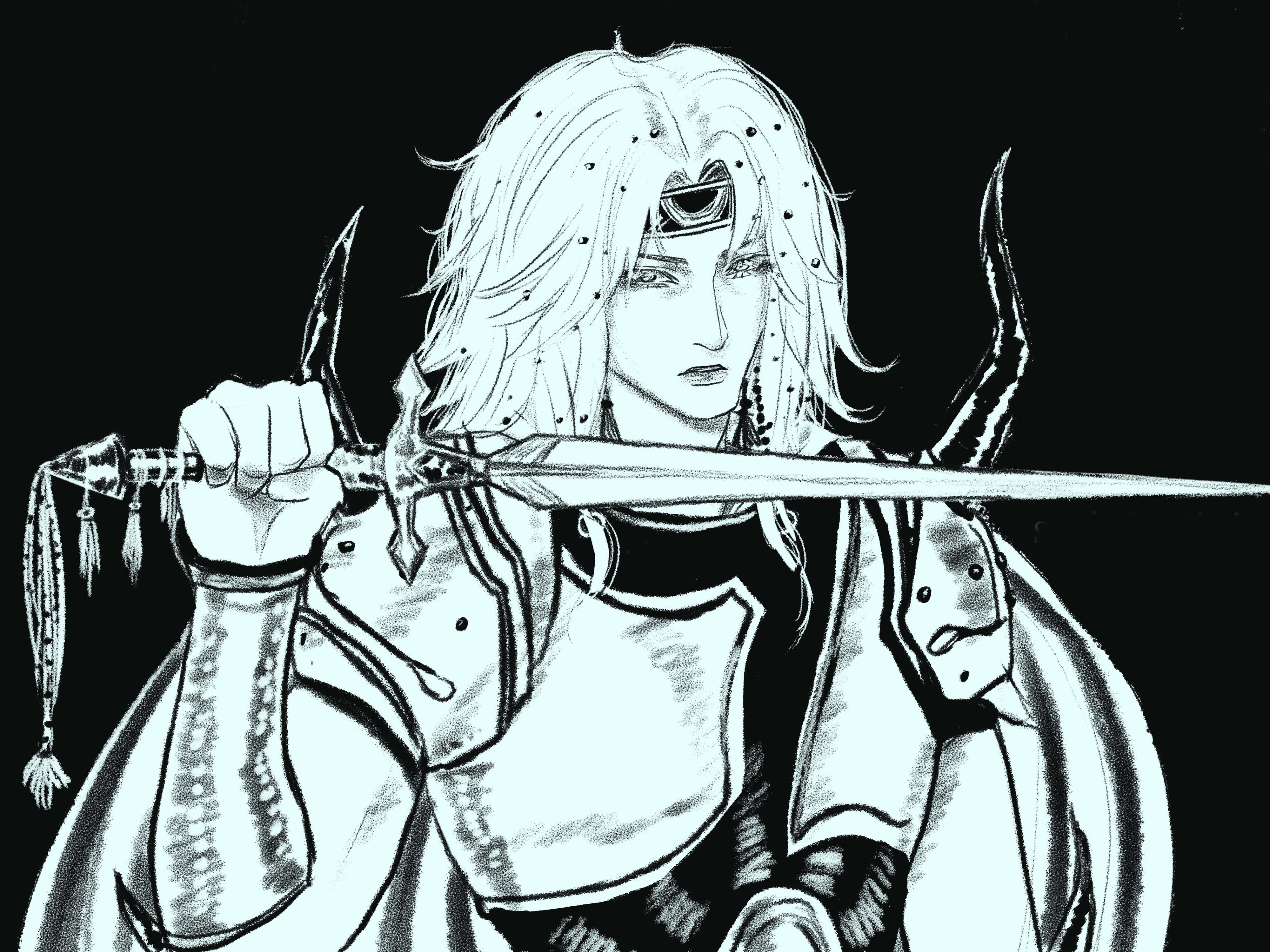 Cecil Harvey, knight, long hair, 4K Desktop Wallpaper