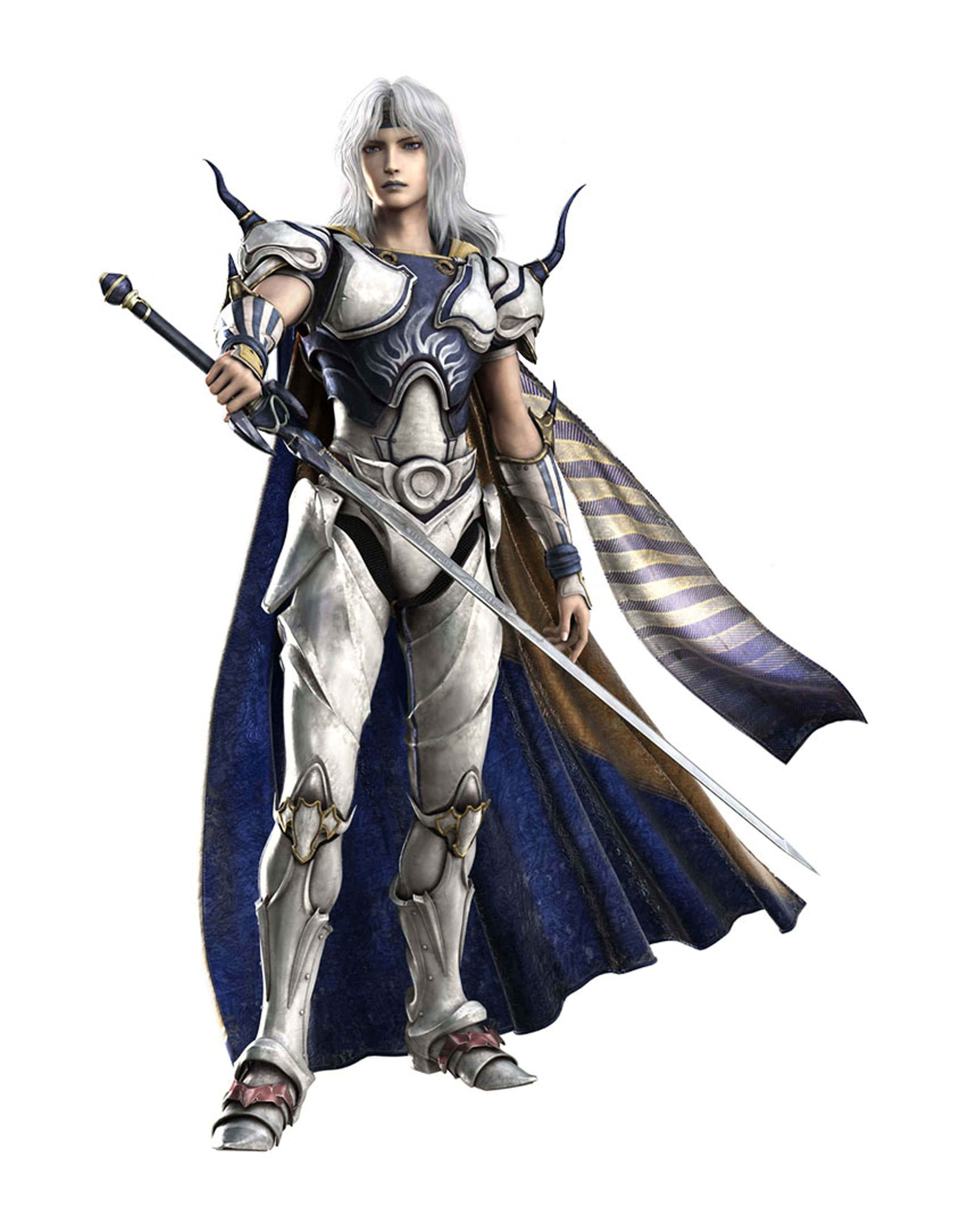 Cecil Harvey, silver-haired, ornate silver armor, 2K Phone Wallpaper