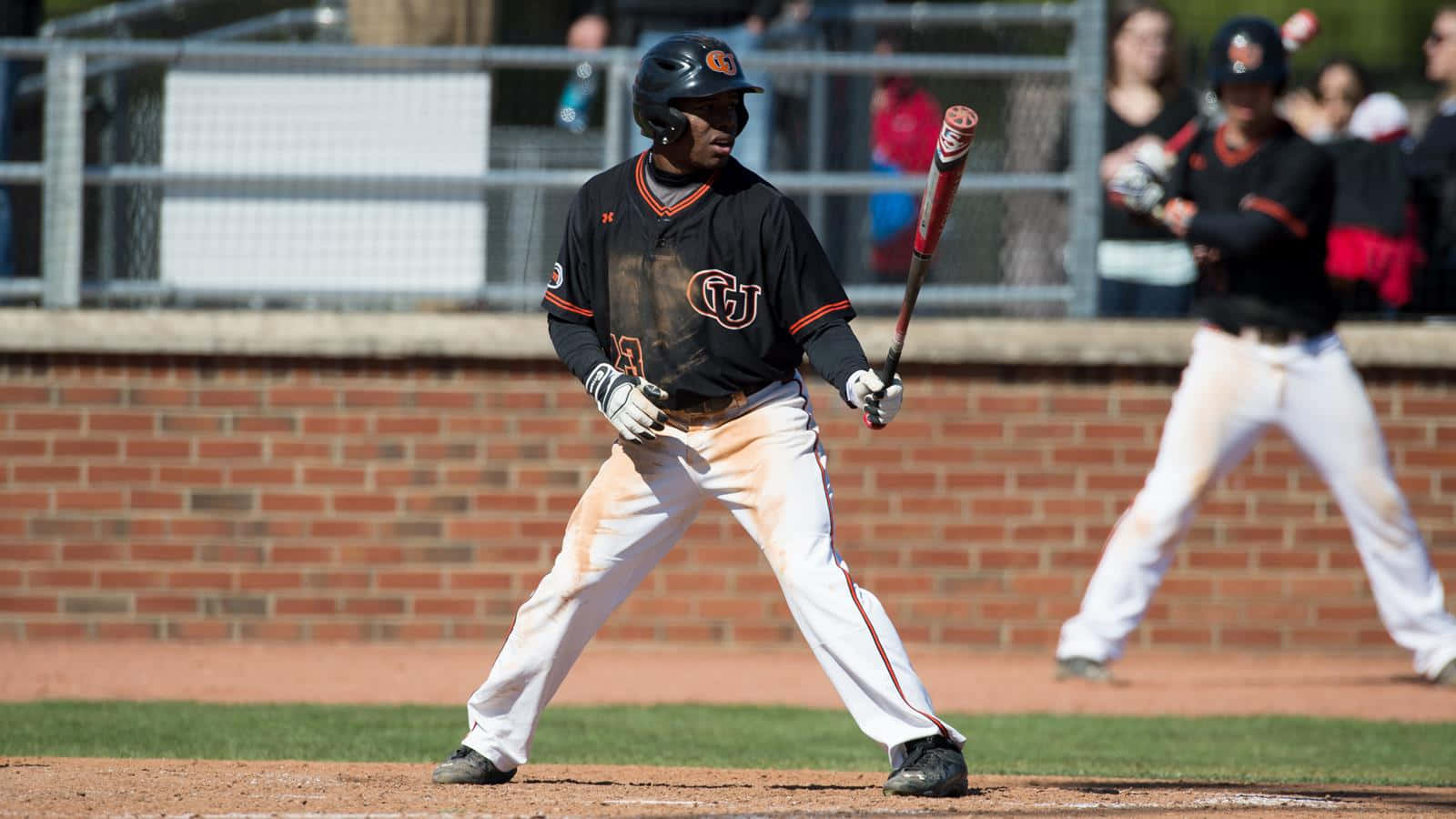 Cedric Mullins, black uniform, red bat, HD Desktop Wallpaper