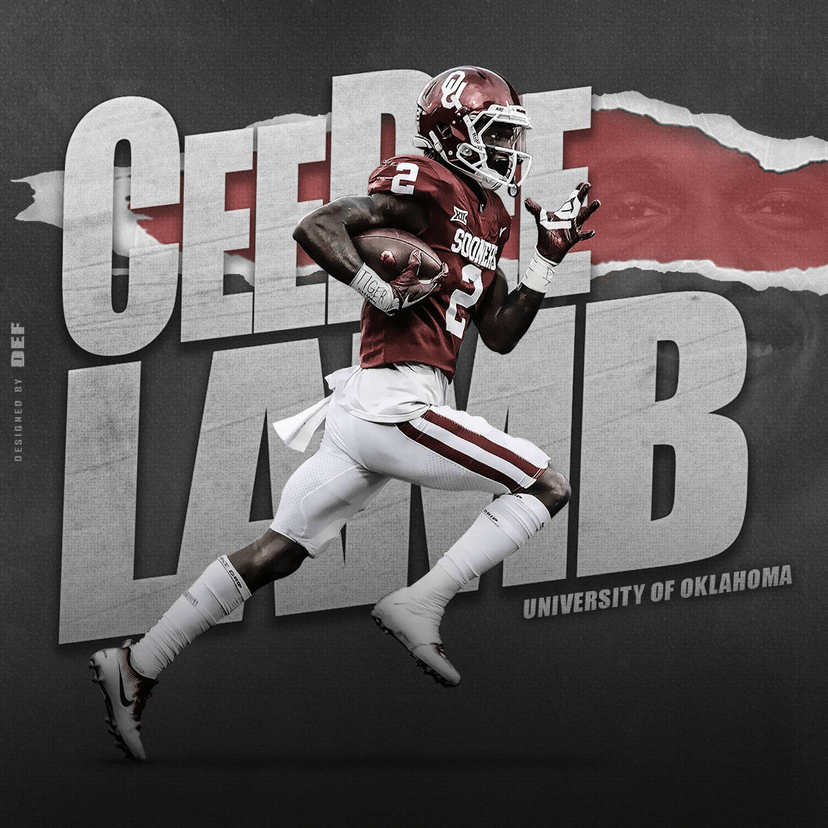 Ceedee Lamb, maroon and white uniform, football player, SD Desktop Wallpaper