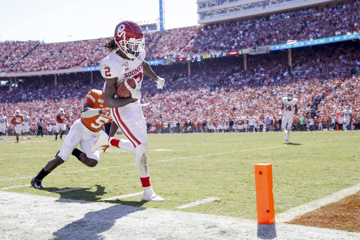 Ceedee Lamb, football field, white and red uniform, SD Desktop Wallpaper