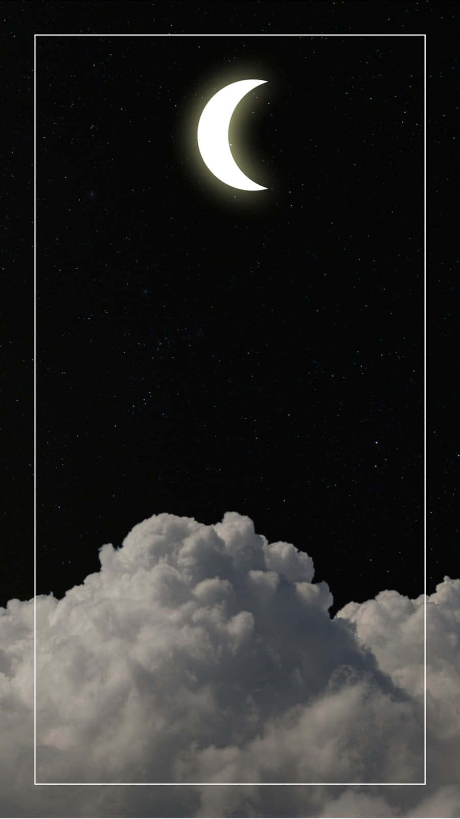 crescent moon, cloud, starry night sky, HD Phone Wallpaper