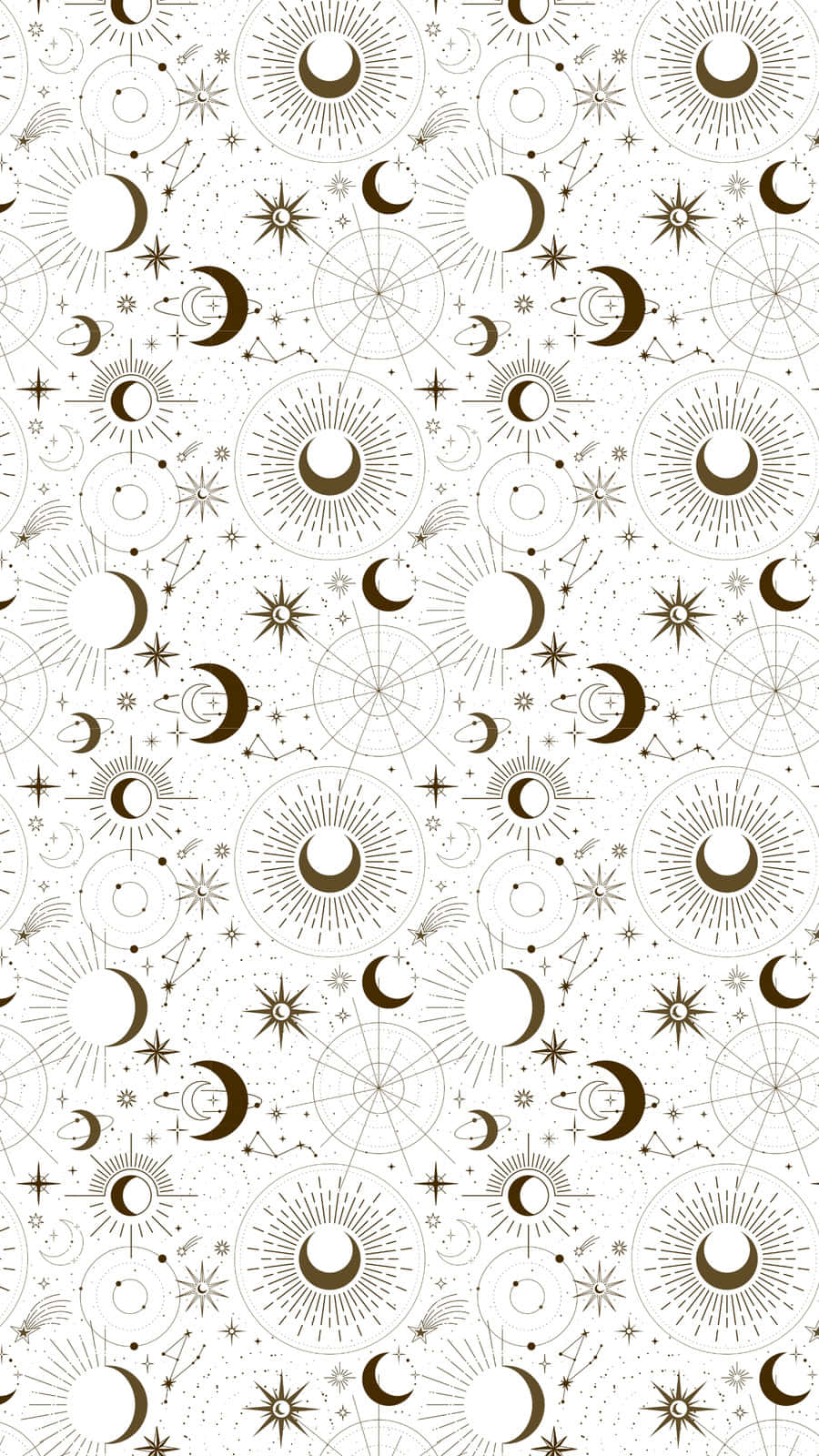 Celestial Pattern Background, moons, stars, HD Phone Wallpaper