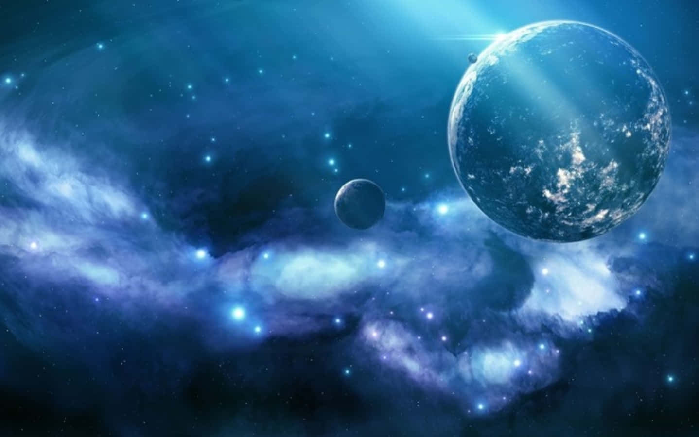 Celestial Bodies, blue planet, swirling clouds, HD Desktop Wallpaper