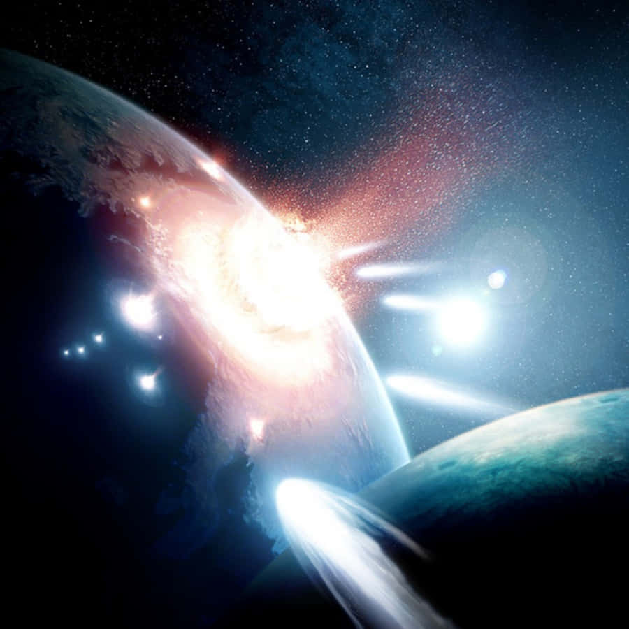 Celestial Bodies, planet, cosmic explosion, SD Desktop Wallpaper