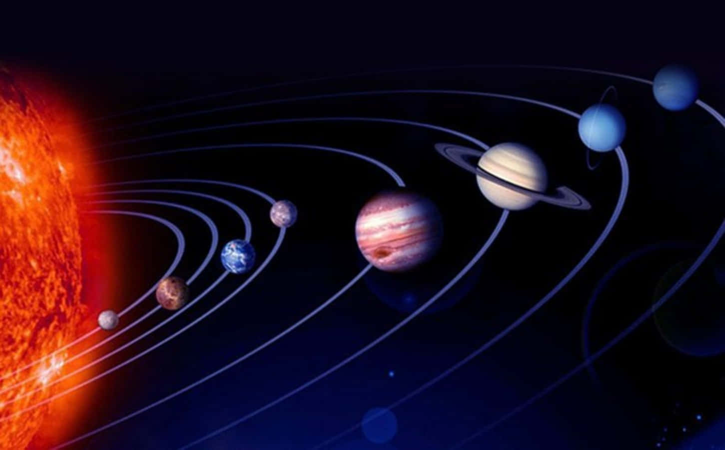 Celestial Bodies, solar system, glowing sun, HD Desktop Wallpaper