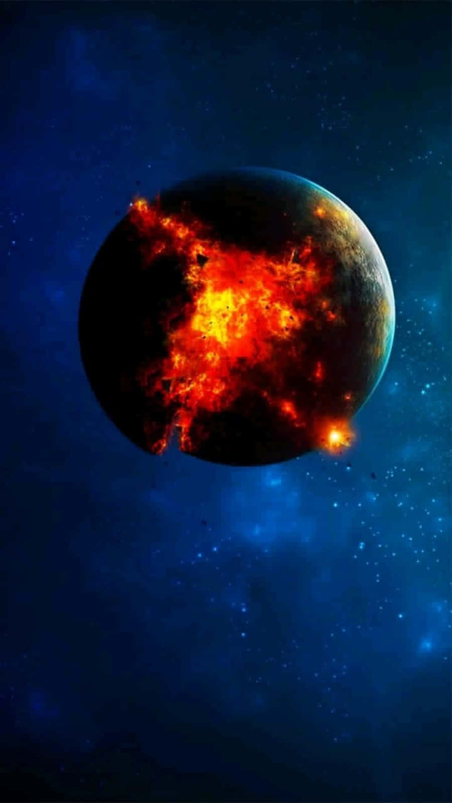 Celestial Bodies, fiery planet, vibrant orange, HD Phone Wallpaper