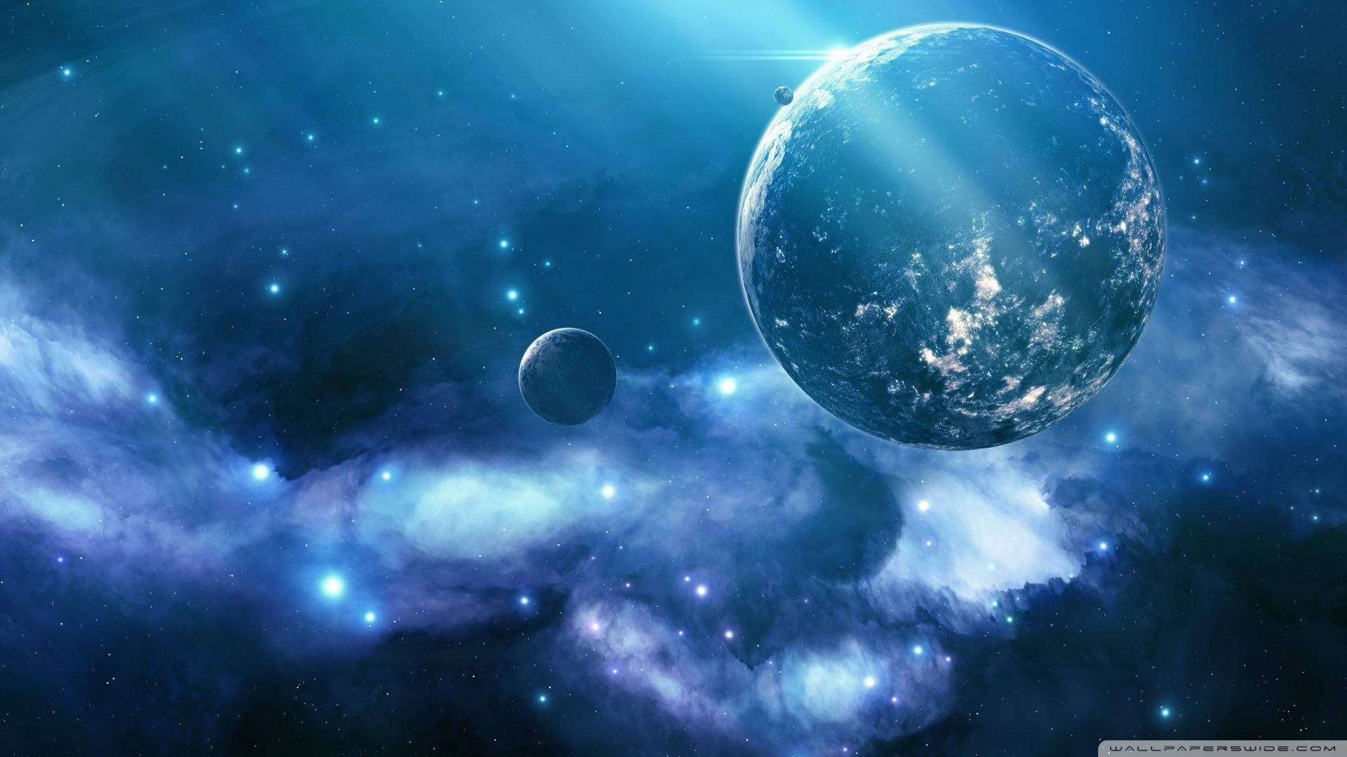 galaxy, stars, spiral nebula, Full HD Desktop Wallpaper