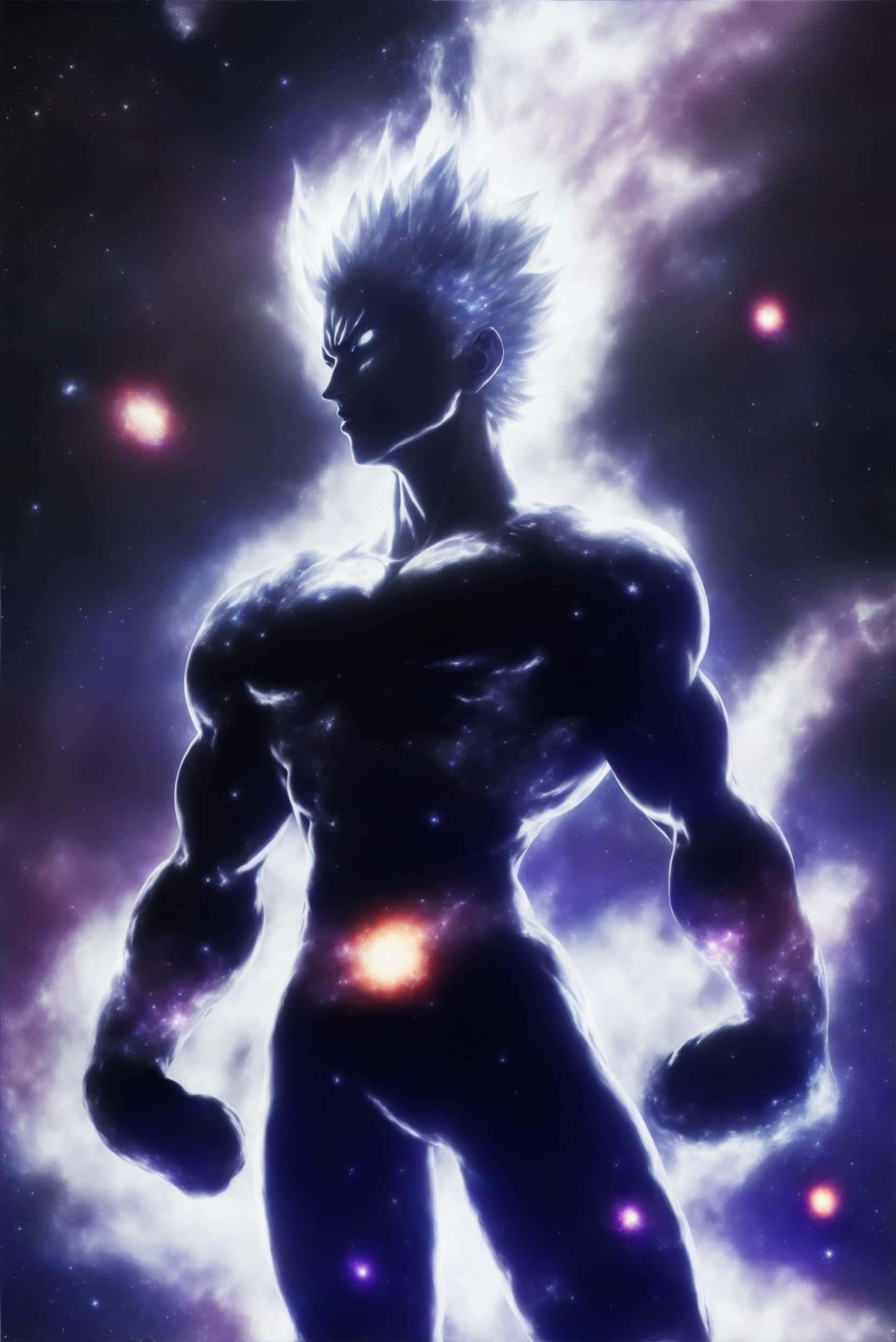 Cosmic Garou Space Backdrop, anime warrior, cosmic nebula, Full HD Phone Wallpaper