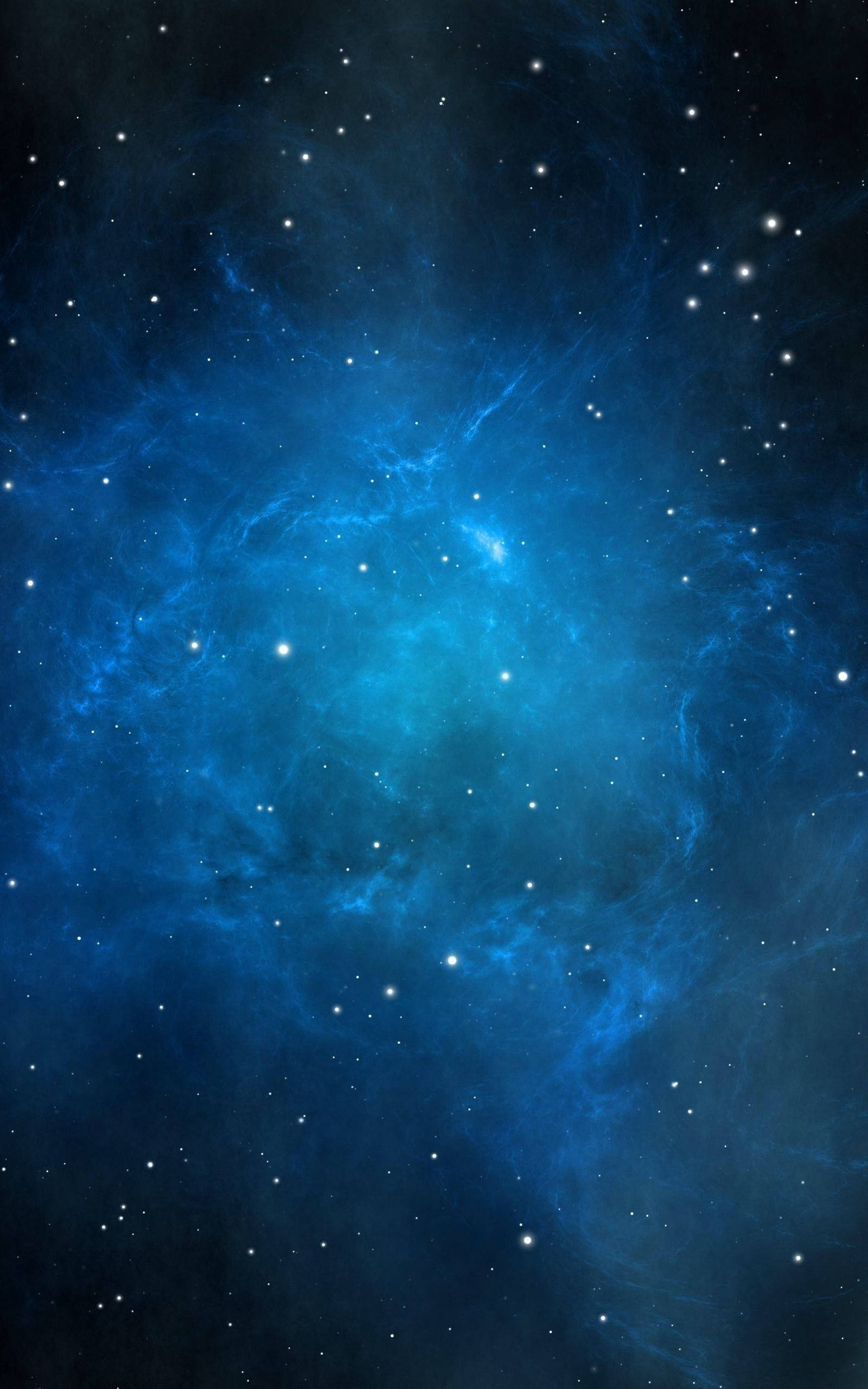 Blue Galaxy, cosmic nebula, deep blues, 2K Phone Wallpaper