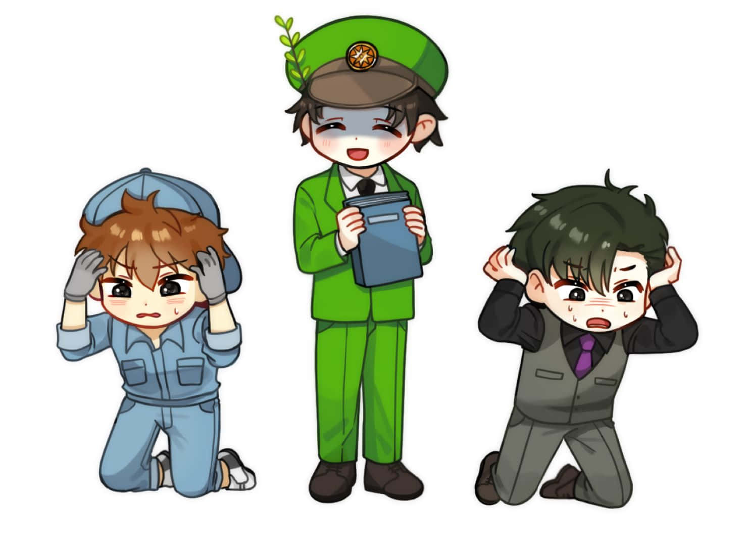 Cells At Work, chibi-style, uniforms, HD Desktop Wallpaper