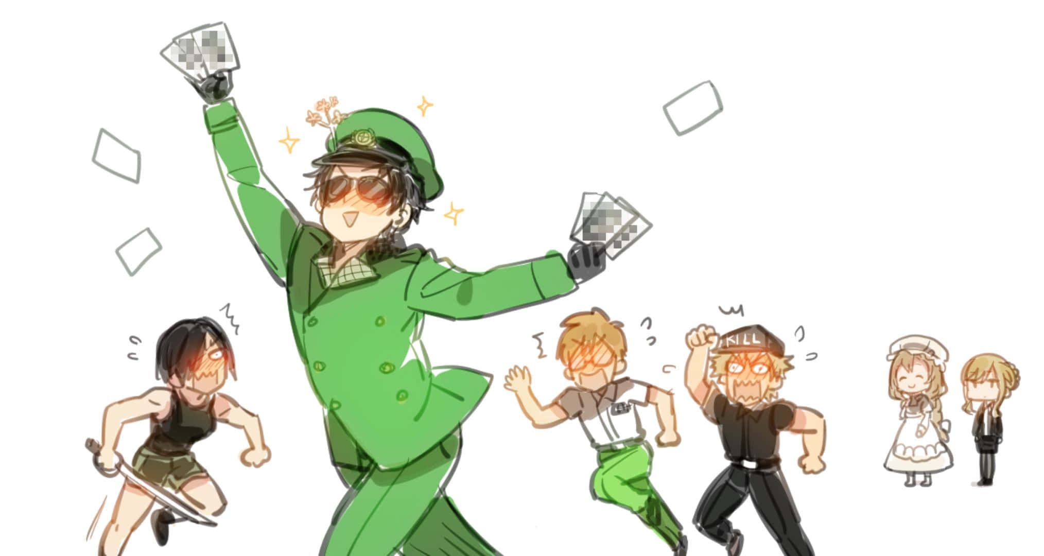 Cells At Work Dendritic Cell, green uniform, anime character, Full HD Desktop Wallpaper