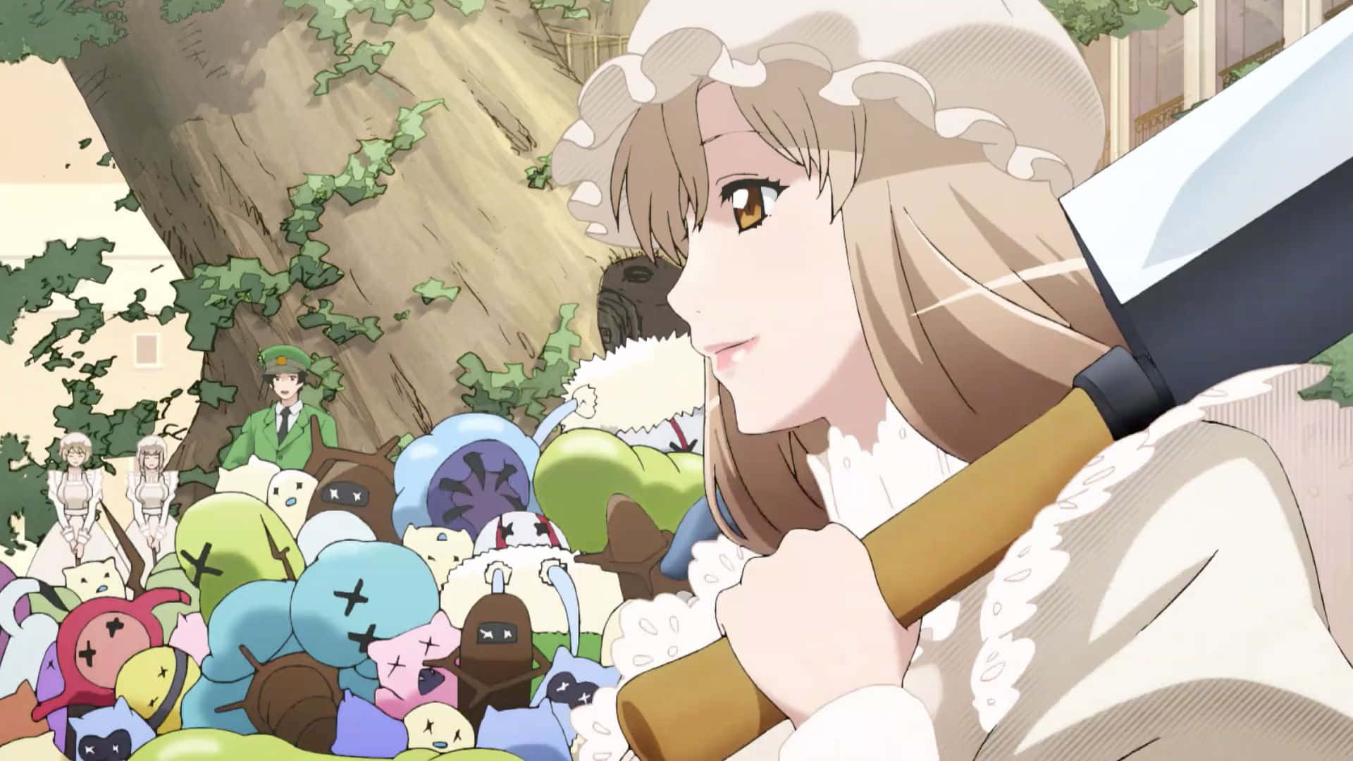 Macrophage, Cells At Work Characters, white frilly outfit, Full HD Desktop Wallpaper