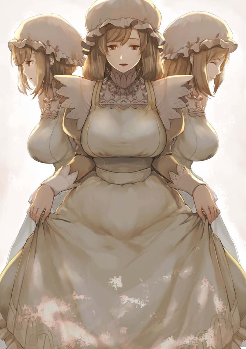 Macrophage Cells At Work, anime girl, beige Victorian dress, SD Phone Wallpaper