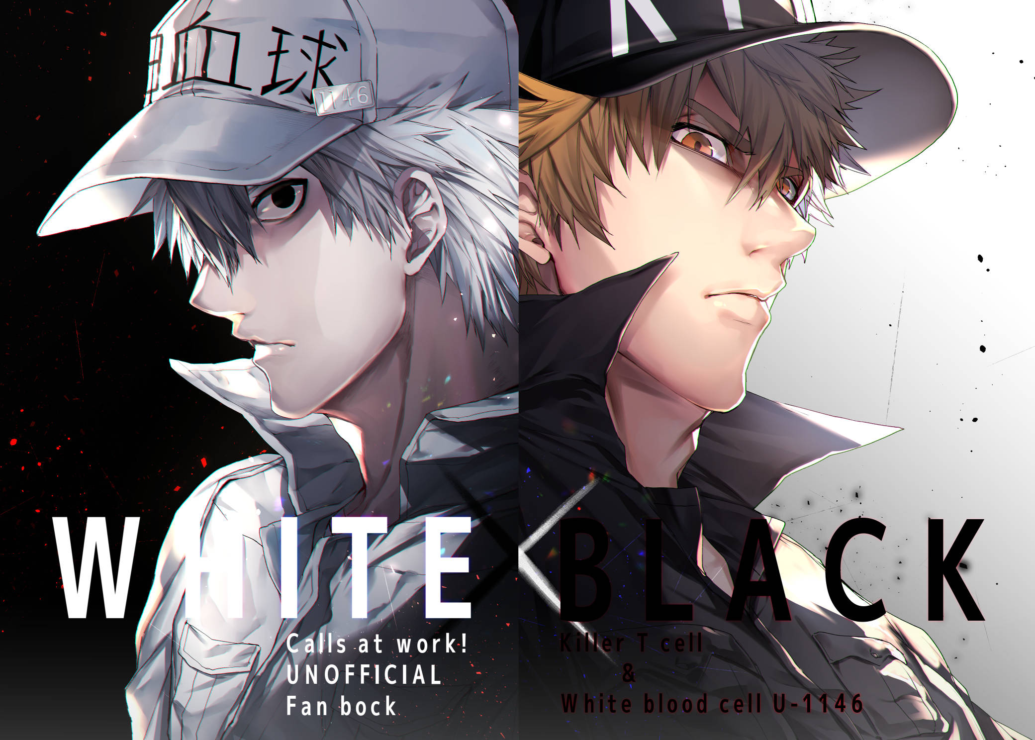 Cells At Work, white, black, Full HD Desktop Wallpaper