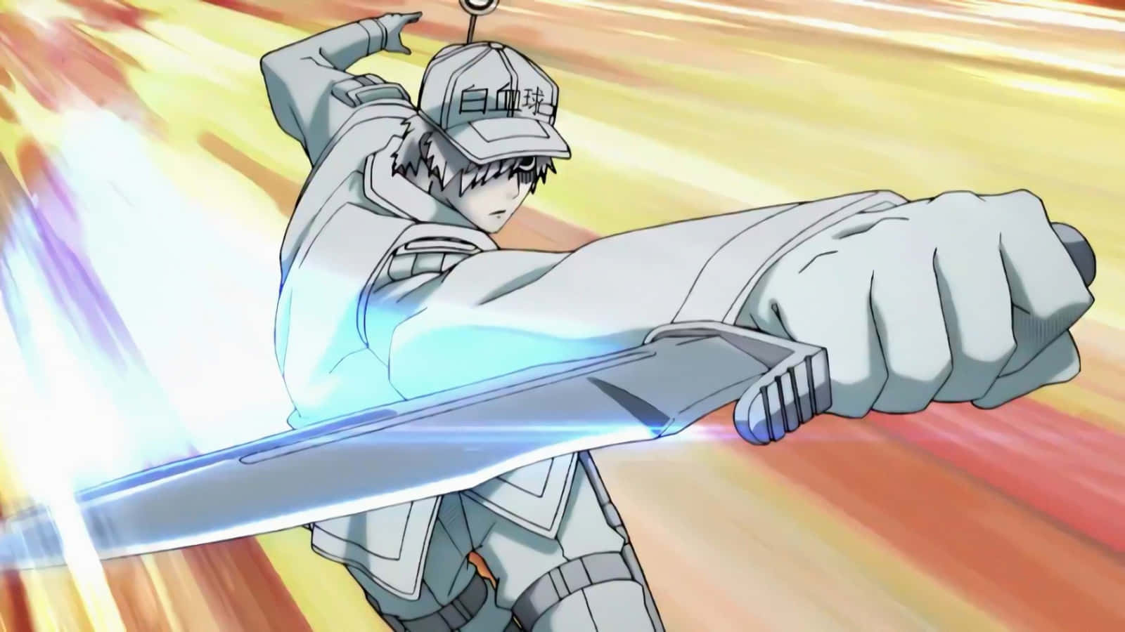 Cells At Work U-1146, anime character, white armor, HD Desktop Wallpaper
