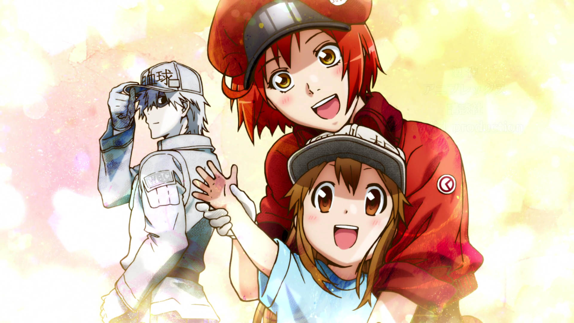 Cells At Work, anime characters, baseball uniforms, Full HD Desktop Wallpaper