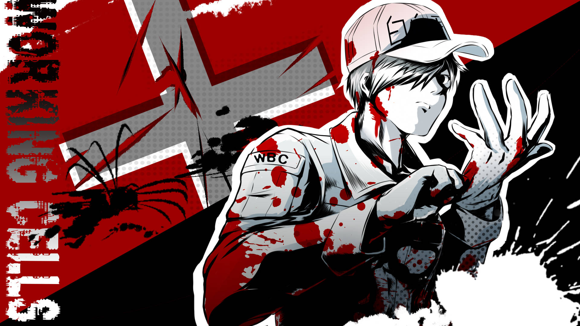 Cells At Work, anime character, blood-splattered uniform, Full HD Desktop Wallpaper