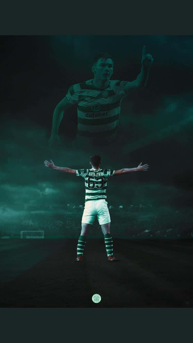 Celtic Fc, green and white stripes, ghostly version, HD Phone Wallpaper