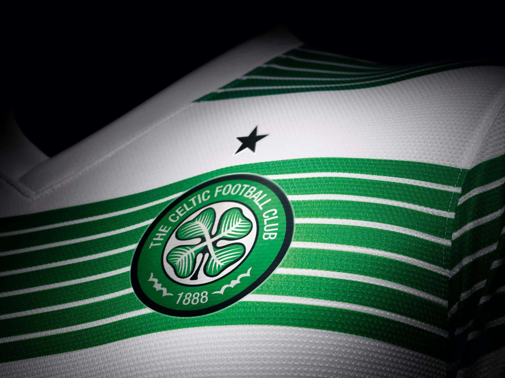 Celtic FC, green and white stripes, club crest, Full HD Desktop Wallpaper