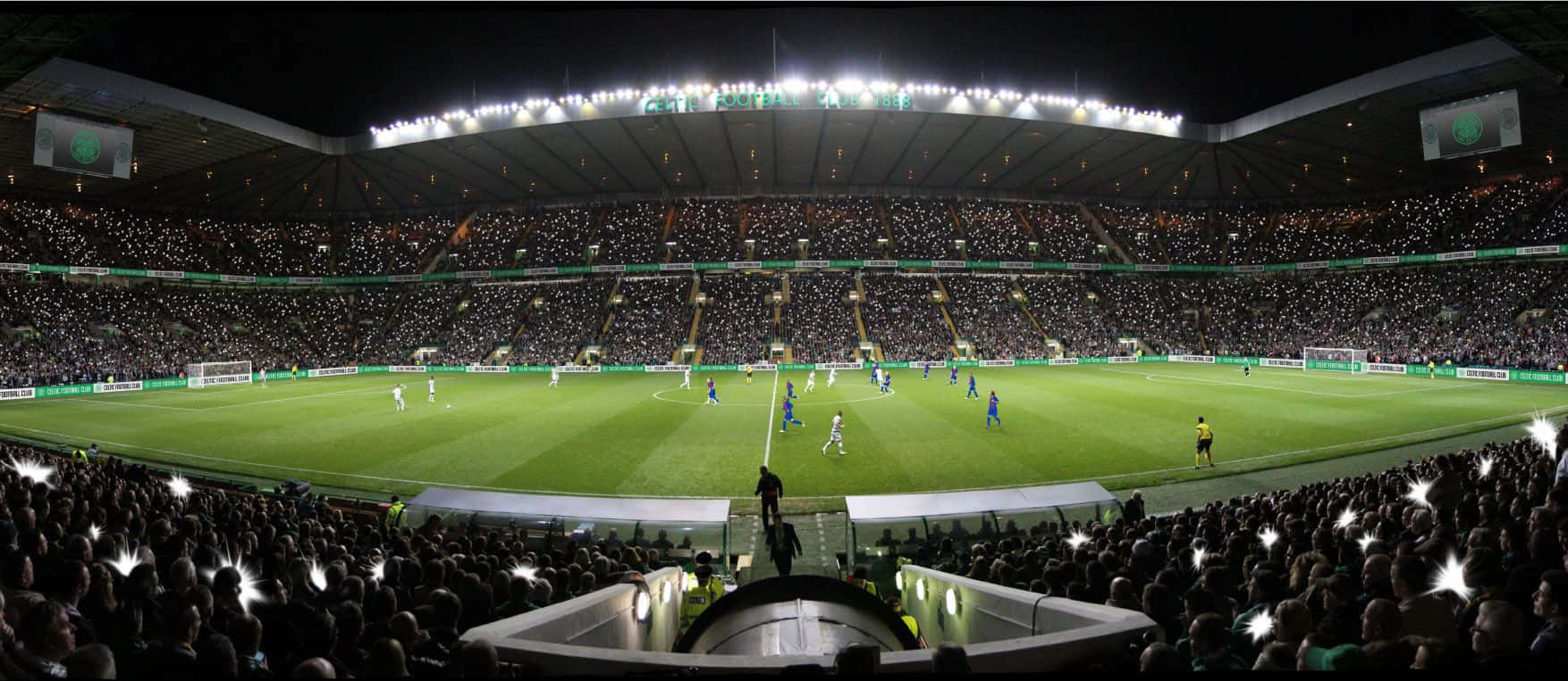 Celtic Fc, football stadium, night, HD Desktop Wallpaper