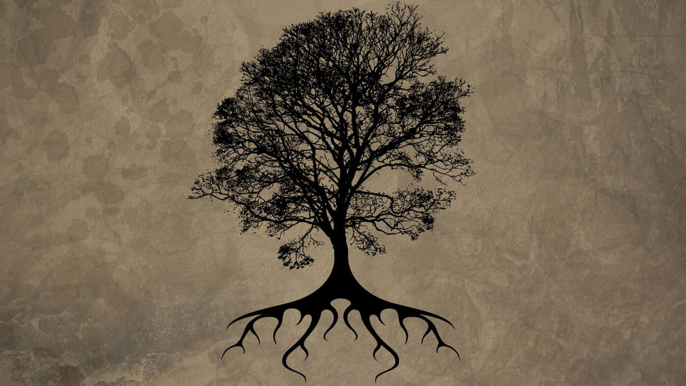 Celtic Irish, black silhouette, tree, HD Desktop Wallpaper
