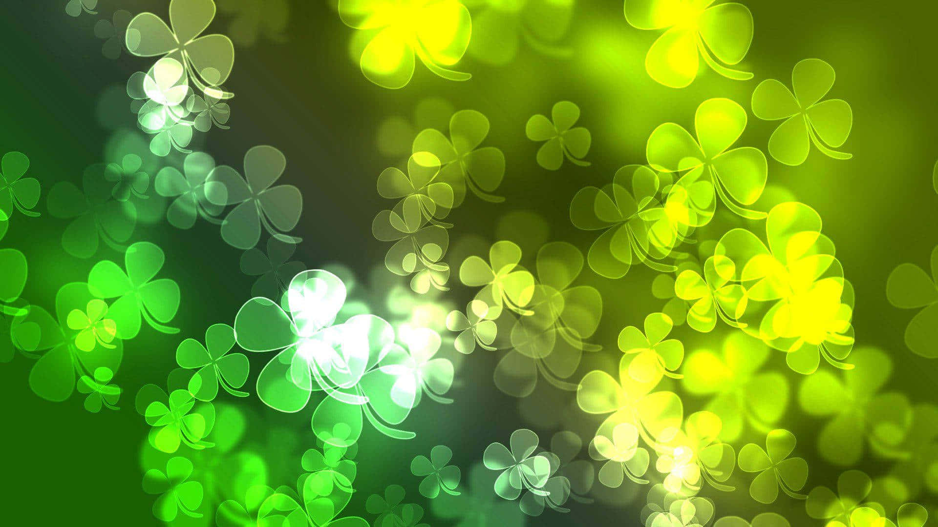 Celtic Irish, glowing green shamrocks, soft bokeh, Full HD Desktop Wallpaper