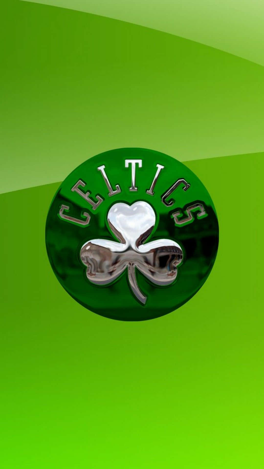 Celtics logo, heart-shaped clover, shiny chrome, Full HD Phone Wallpaper