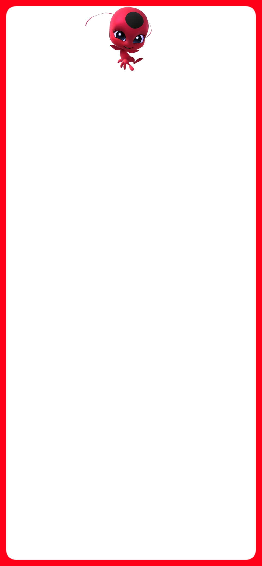 red and white frame, red and white monster, cute red cartoon ladybug, Full HD Phone Wallpaper