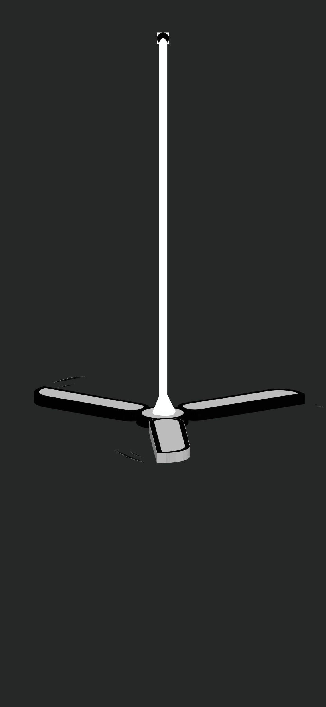 ceiling fan, middle punch hole, minimalist, Full HD Phone Wallpaper