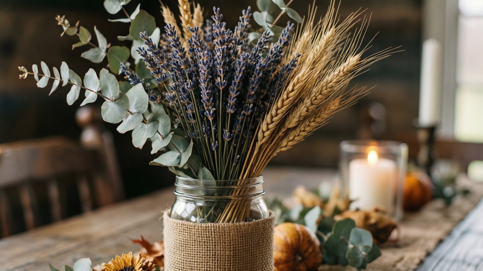 rustic, autumn harvest, dried eucalyptus, Full HD Desktop Wallpaper