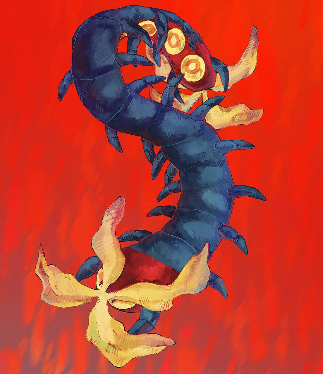Centiskorch, blue, golden eyes, HD Phone Wallpaper
