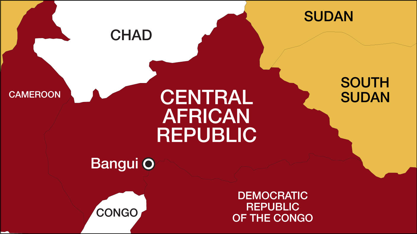 Central African Republic, world map, political map, HD Desktop Wallpaper