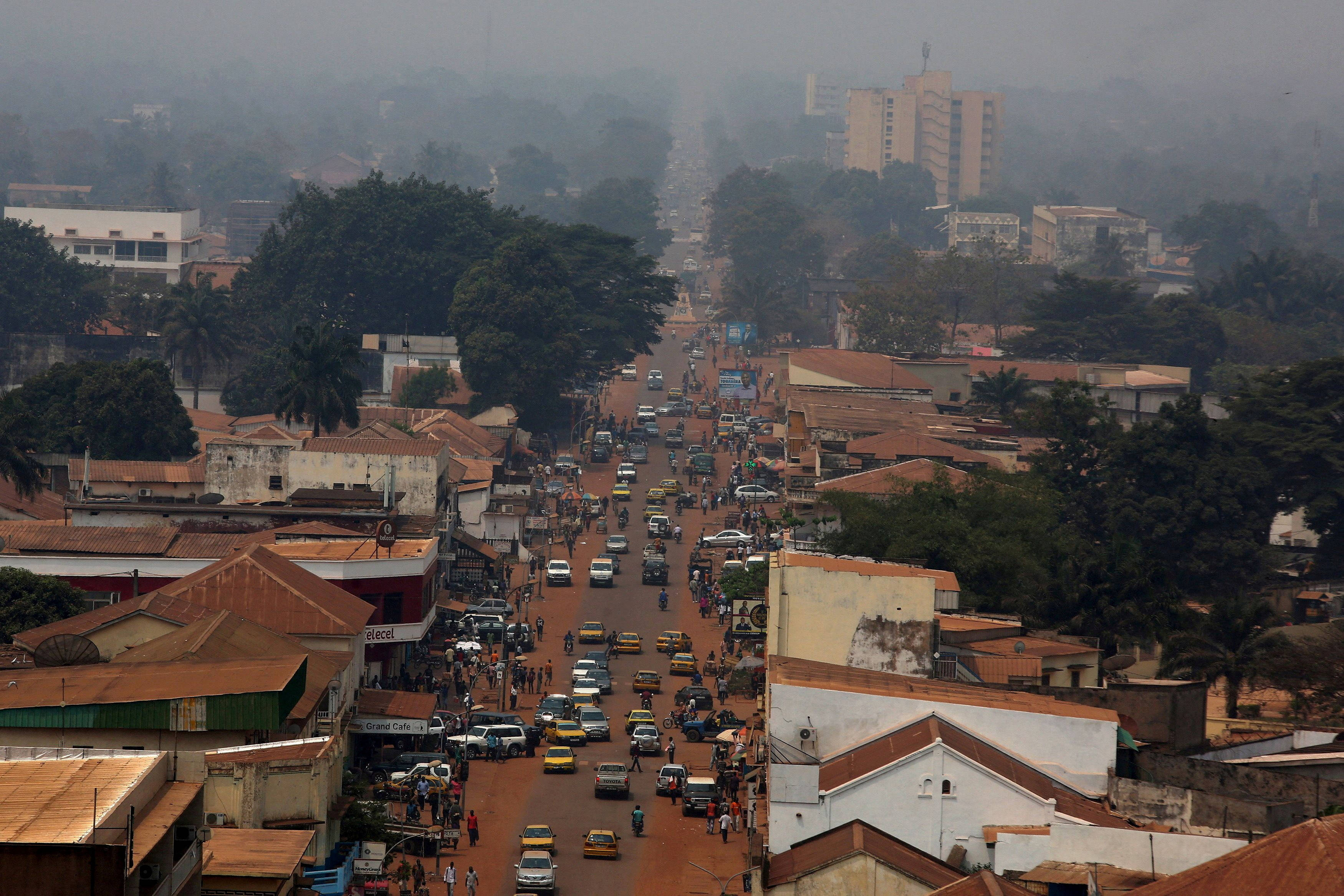 Central African Republic, aerial view, urban street, 2K Desktop Wallpaper